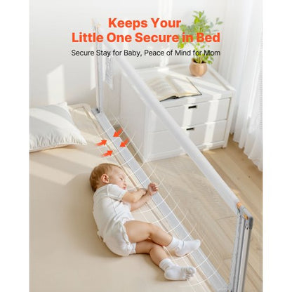 Sänggrind för småbarn, skyddsräcke för barnsängar med förstärkt järnrör och oxfordtyg, justerbart sängräcke, bärbart skyddsräcke för spjälsäng, våningssäng, 2000 x 890 mm, 1 styck |  EU