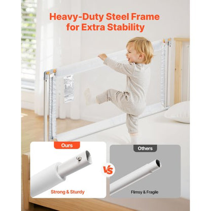 3-delad sänggrind för småbarn, skyddsräcke för barnsängar med förstärkt järnrör och oxfordtyg, justerbart sängräcke på sidorna, bärbart skyddsräcke för king size-säng, 3 sidor, grå |  EU