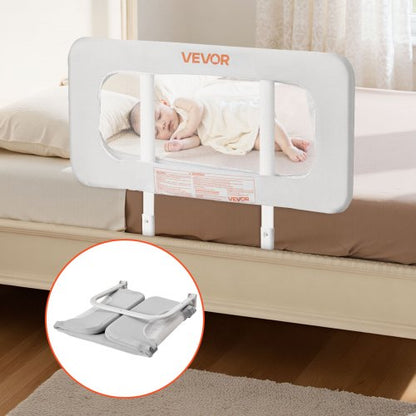 Toddler Bed Rail, Kids Beds Guard Rail with Reinforced Iron Pipe and Oxford Cloth, Adjustable Height Bed Side Railing, Portable Guard Bumper Barrier for Crib, Bunk, 31.5 x 26.38 in, 1 Piece