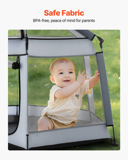 Baby Playpen, Pop Up Toddler Playpen with Canopy, Indoor & Outdoor Portable Play Yard for Babies Toddlers with UPF 50+ Sunshades & Travel Bag for Home Park Beach, Foldable and Lightweight