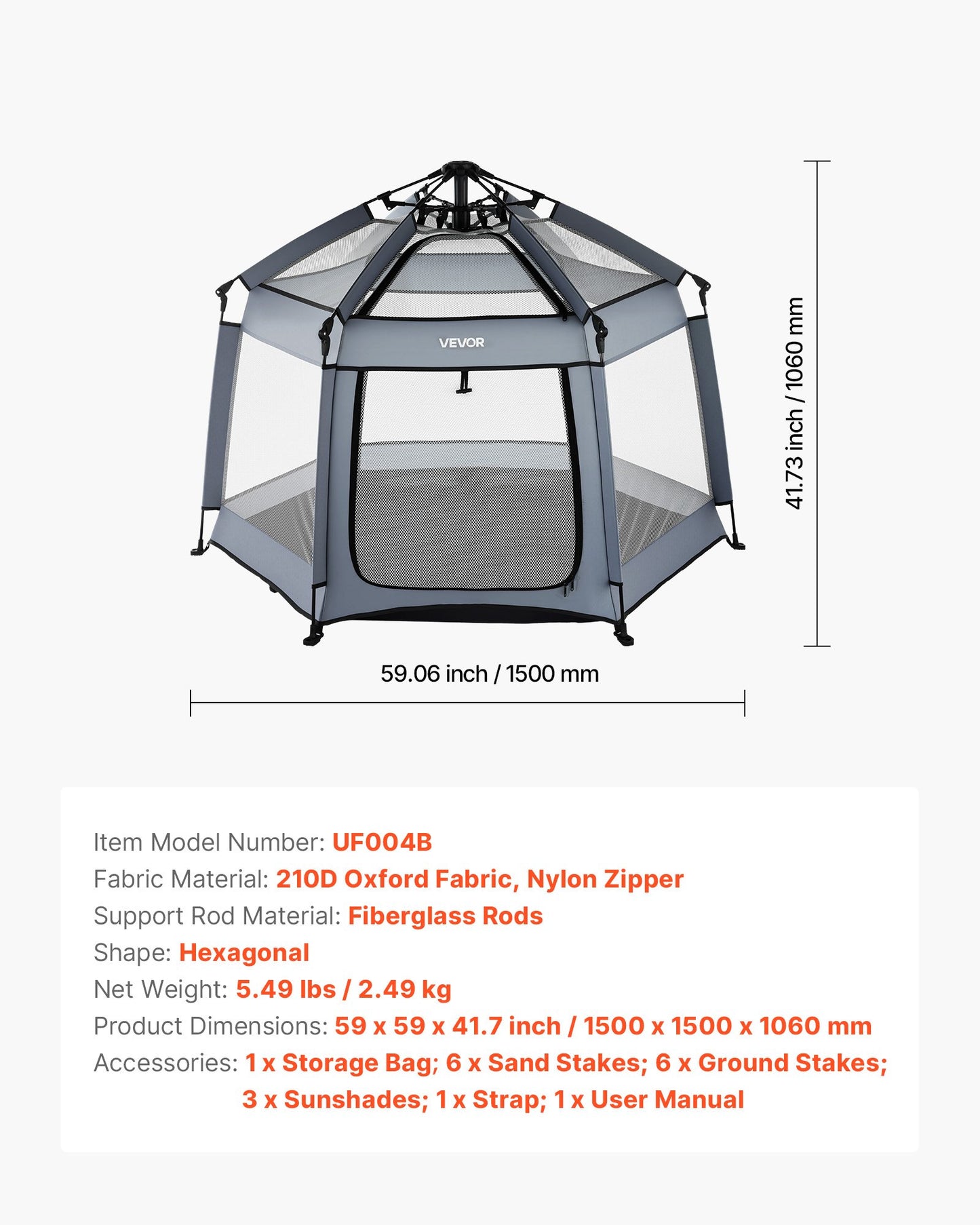 Baby Playpen, Pop Up Toddler Playpen with Canopy, Indoor & Outdoor Portable Play Yard for Babies Toddlers with UPF 50+ Sunshades & Travel Bag for Home Park Beach, Foldable and Lightweight