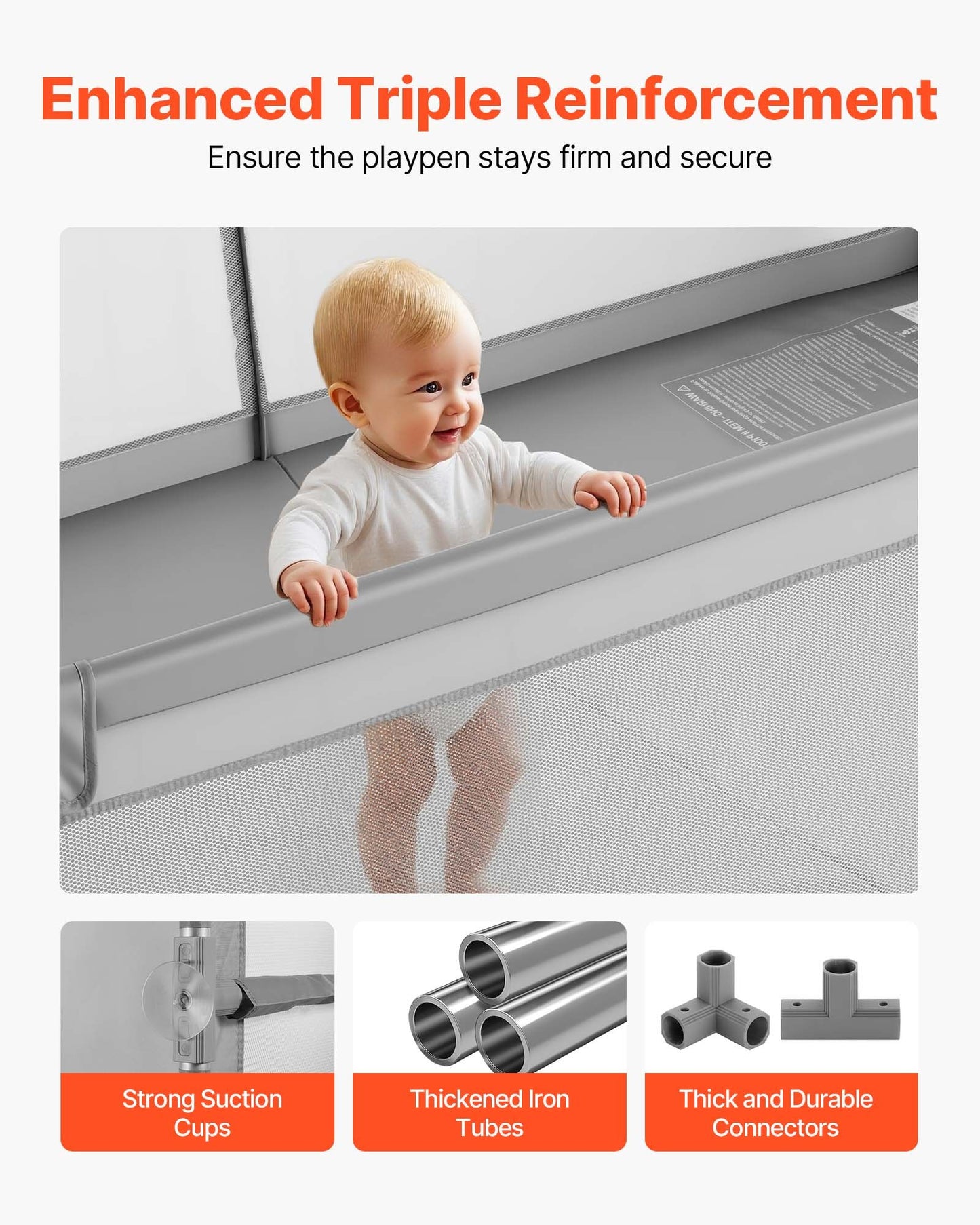 Baby Playpen, 78.7″ x 70.3″ Extra Large Playpen for Babies Toddlers, Indoor/Outdoor Baby Fence Play Yard, No-Gap Safety Activity Center with 50 Ocean Balls, Zippered Door & Soft Breathable Mesh
