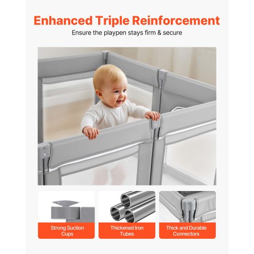 Babylekhage, 2000 x 1780 mm Extra stor lekhage för småbarn, hopfällbart babystaket med dragkedja och mjukt andningsbart nät, säkerhetsaktivitetscenter för inomhus och utomhus - perfekt present till småbarn |  EU