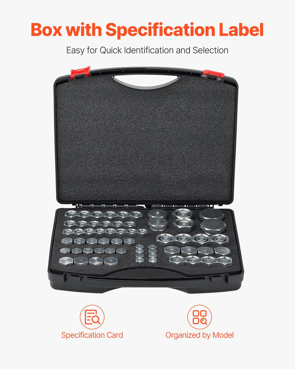 64 PCS DIN Hydraulic Fittings, Heavy Duty Master Industrial Hydraulic Cap and Plug, Hose Tube and Pipe Fitting Kit, Cap and Plug Kit with Precision Threading, Dash Sizes 14/16/18/22/26/30/36