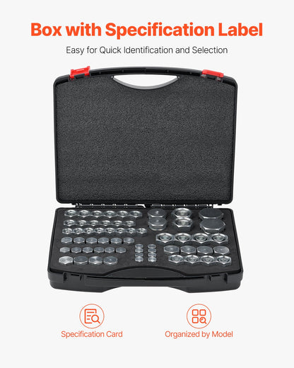 64 PCS DIN Hydraulic Fittings, Heavy Duty Master Industrial Hydraulic Cap and Plug, Hose Tube and Pipe Fitting Kit, Cap and Plug Kit with Precision Threading, Dash Sizes 14/16/18/22/26/30/36