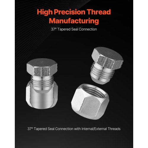 72-PIECE Hydraulic Couplings 37° JIC Hydraulic Hose Cap and Plug Set