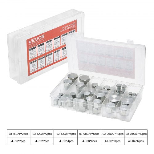72-PIECE Hydraulic Couplings 37° JIC Hydraulic Hose Cap and Plug Set