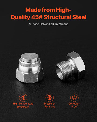 72 PCS ORFS Hydraulic Fittings, O Ring Face Seal Fitting Kit, Hydraulic Hose Tube and Pipe Fittings, Cap and Plug Set for Hydraulics, O Ring Assortment Kit Precision Thread, Sizes 4 6 8 10 12 16