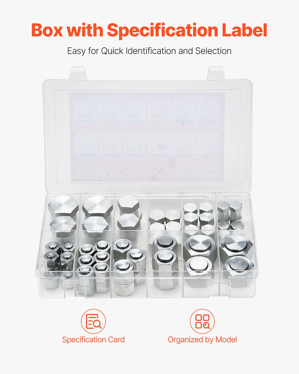 72 PCS ORFS Hydraulic Fittings, O Ring Face Seal Fitting Kit, Hydraulic Hose Tube and Pipe Fittings, Cap and Plug Set for Hydraulics, O Ring Assortment Kit Precision Thread, Sizes 4 6 8 10 12 16