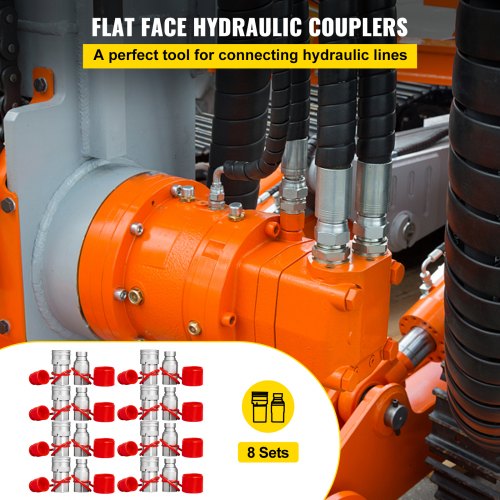Kompaktlader Hydraulischer Schnellwechsler 1/2\" Hydraulischer Koppler 1/2\" NPT Hydraulischer Koppler Schnellwechsler 8 Paare Hydraulischer Schnellwechsler 27,6 MPa (ISO 16028) (8 Paare) | EU