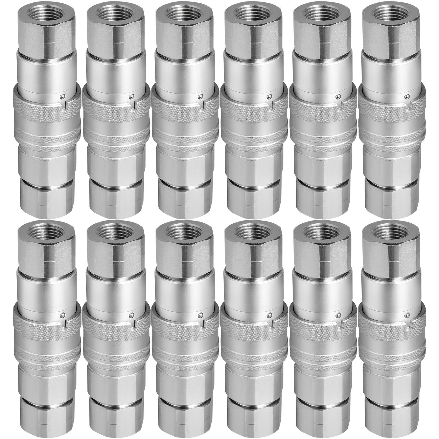 Hydraulische Schnellkupplung für Kompaktlader, 1/2 Zoll, Hydraulikkupplung, 1/2 Zoll NPT, Hydraulikkupplung, Schnellkupplung, 2 Paar, Hydraulik-Schnellkupplung, 27,6 MPa (ISO 16028) (12 Paar)