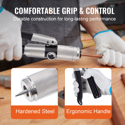 Hydraulic Tube Expander, 3/8" to 1-1/8" OD, HAVC Hydraulic Swaging Tool with 7 Pipe Expander Heads, Deburring Tool, Pipe Cutter for Copper Aluminum Brass Soft Steel Pipes