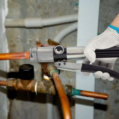 Hydraulic Tube Expander, 3/8" to 1-1/8" OD, HAVC Hydraulic Swaging Tool with 7 Pipe Expander Heads, Deburring Tool, Pipe Cutter for Copper Aluminum Brass Soft Steel Pipes