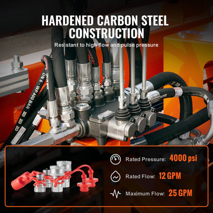 1/2" konische Hydraulikkupplungen 1/2" NPT Kompaktladerkupplungen 4 Staubkappen