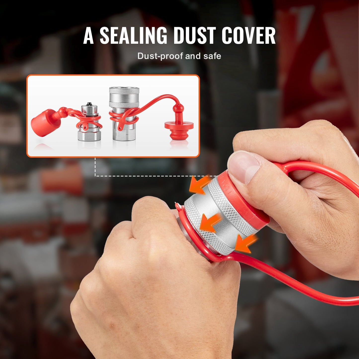 1/2" konische Hydraulikkupplungen 1/2" NPT Kompaktladerkupplungen 4 Staubkappen