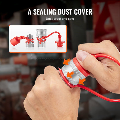 1/2" konische Hydraulikkupplungen 1/2" NPT Kompaktladerkupplungen 4 Staubkappen