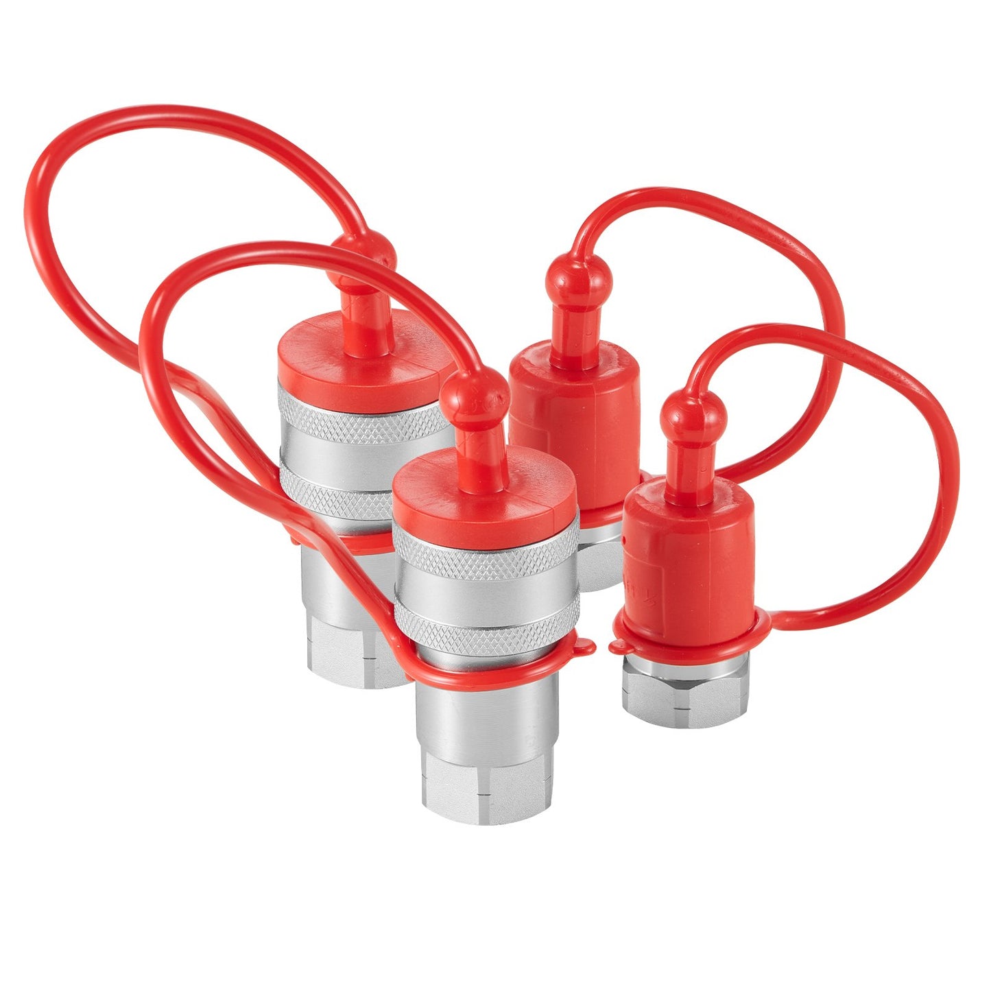 1/2" konische Hydraulikkupplungen 1/2" NPT Kompaktladerkupplungen 4 Staubkappen