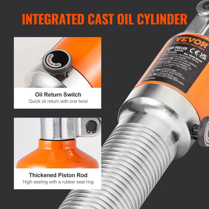 Hydraulischer Zahnradabzieher, Radlagerabzieher mit einer maximalen Kapazität von 15 Tonnen, 2- oder 3-Backen-Abzieher, vertikal und horizontal, 12-Zoll-Backen-Hydraulikabzieher mit Gehäuse für die Abziehernabe