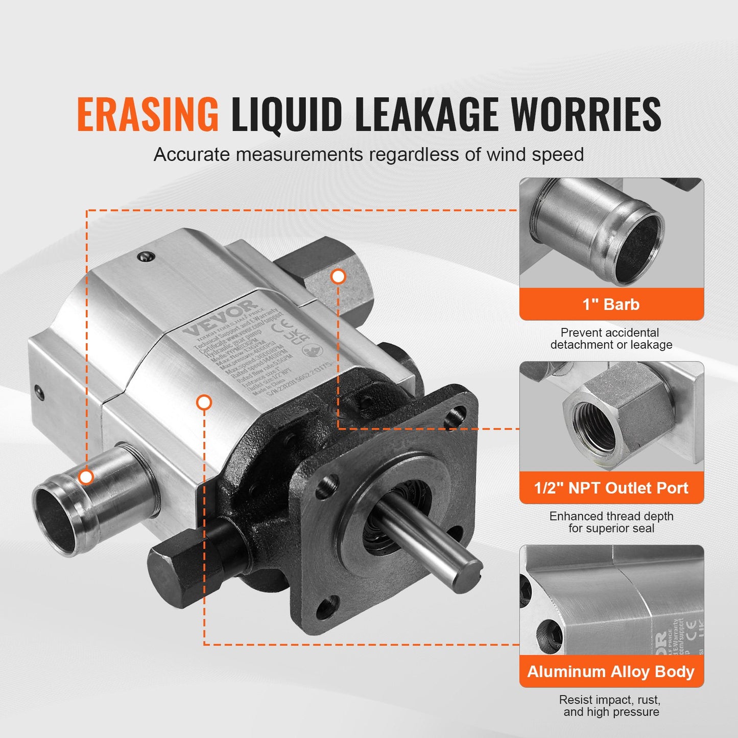 Hydraulic Wood Log Splitter Pump Kit, 13 GPM, 2 Stage 4000 PSI Aluminum Hydraulic Gear Pump, with Coupling Installation Base 1/2'' NPT Outlet 3600 RPM, for Small Engine Mounting Log Splitter
