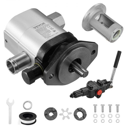Hydraulic Wood Log Splitter Pump Kit, 22GPM, 2 Stage 4000PSI Aluminum Hydraulic Gear Pump, with Valve Coupling Installation Base 3/4'' NPT Outlet 3600 RPM, for Small Engine Mounting Log Splitter