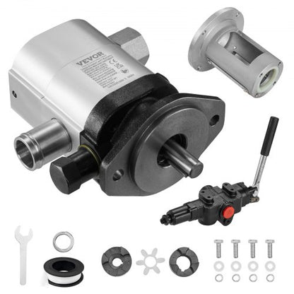 Hydraulic Wood Log Splitter Pump Kit, 22GPM, 2 Stage 4000PSI Aluminum Hydraulic Gear Pump, with Valve Coupling Installation Base 3/4'' NPT Outlet 3600 RPM, for Small Engine Mounting Log Splitter