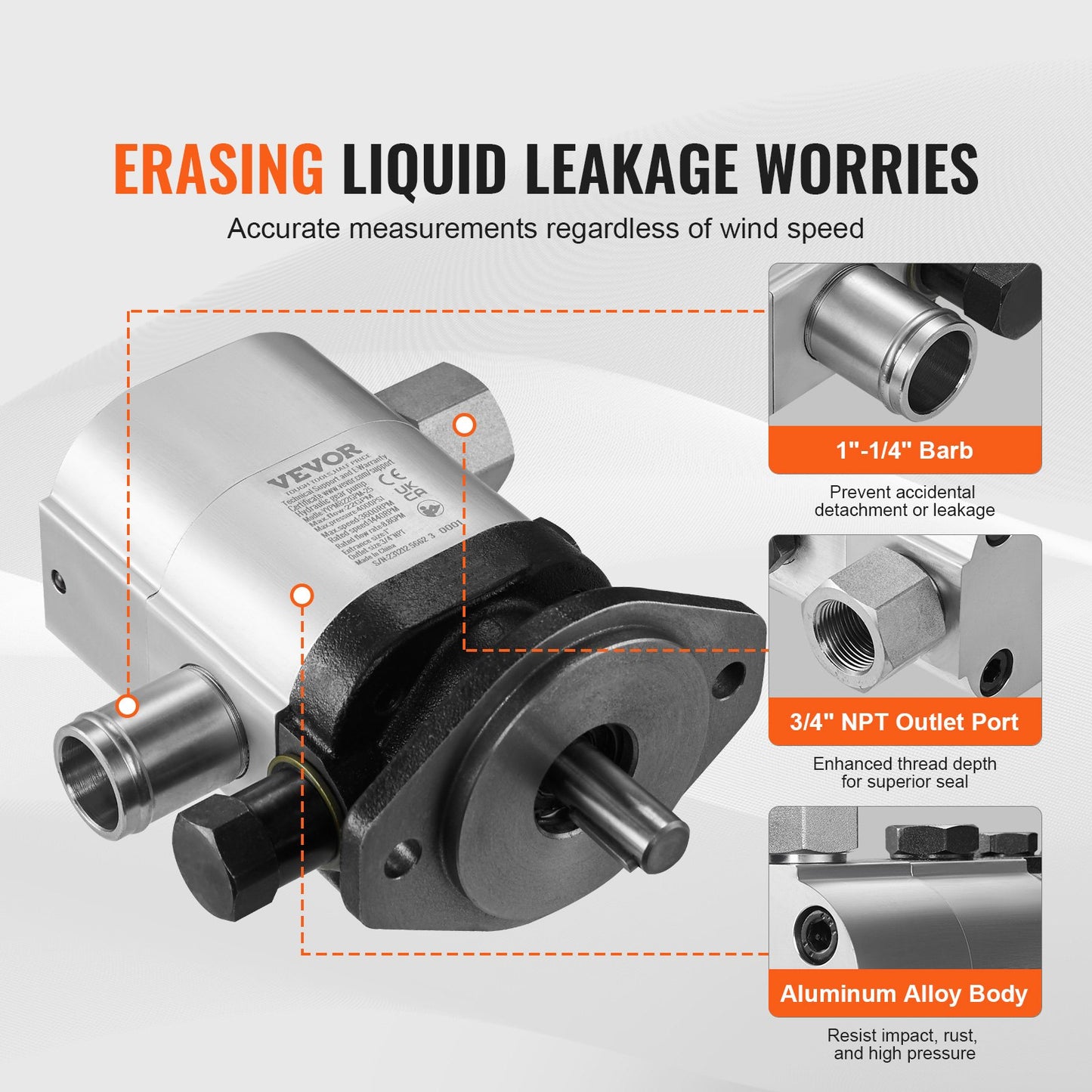 Hydraulic Log Splitter Pump, 22GPM, 2 Stage 4000PSI Wood Log Splitter Pump, 1-1/4'' Inlet 3/4'' NPT Outlet 3600 RPM Aluminum Hydraulic Gear Pump, for Small Engine Mounting Log Splitters Snowplow