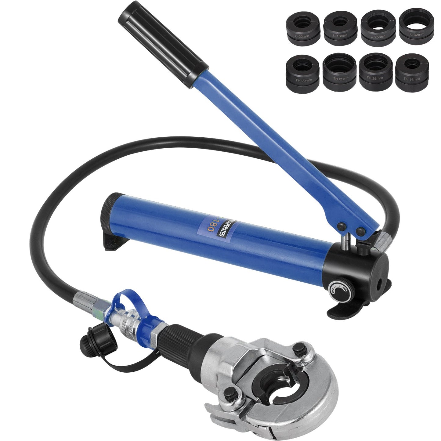 Hydraulisk presstång 6T, presstång 16-20-25-32MM, U-formad/TH-formad rörpresstång, handhållen presstång PE-X pressverktyg för kompositrör PEX