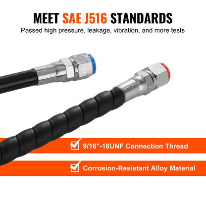 Outboard Hose Kit, 20 ft Hydraulic Steering Hose, 2-Piece Leak-Proof TPEE Hydraulic Boat Hoses, Compatible with Marine Hydraulic Outboard Steering Boat System up to 300 HP