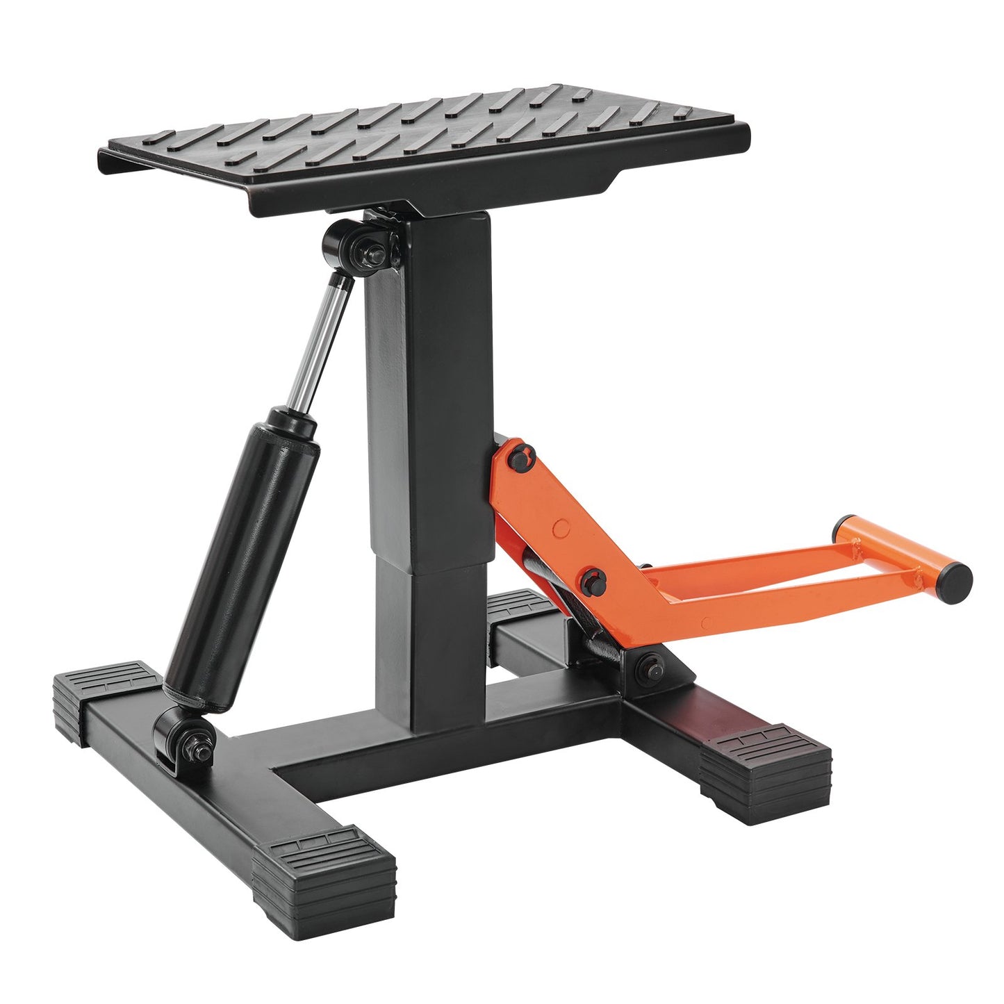 Dirt Bike Lift Stand, Motorcykel Jack Lift Stand 440 lbs Kapacitet och hydraulisk lyftfunktion, justerbart höjdlyftbord, för Dirt Pit Bike Reparation, Underhåll, Dirt Bike Tillbehör