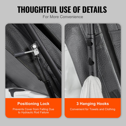 Hot Tub Cover Lift, Spa Cover Lift, Hydraulisk, Bredd 69" - 96,5" Justerbar, installerad på båda sidor upptill, Lämplig för olika storlekar av rektangulära badkar, badtunnor, Spa