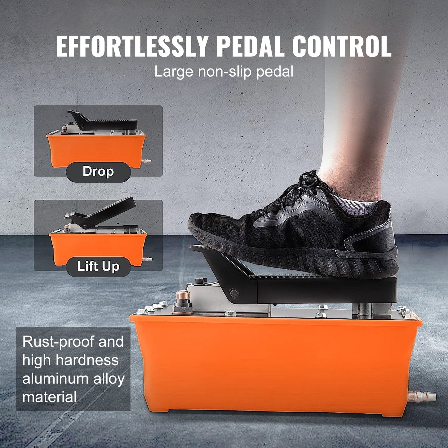 Hydraulisk pärlbrytare, 10000 PSI däckpärlbrytare med metallfotpump, kraftigt stålpärlbrytare för traktorer, lastbilar, bussar, gräsklippare, terränghjulingar
