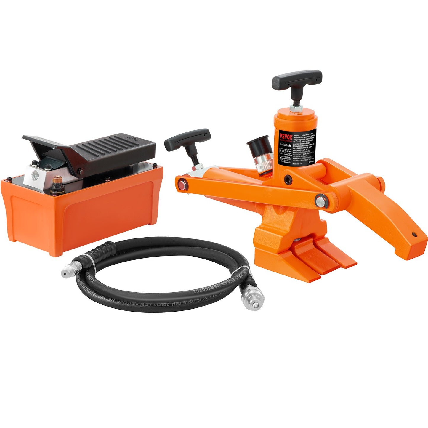 Hydraulisk pärlbrytare, 10000 PSI däckpärlbrytare med metallfotpump, kraftigt stålpärlbrytare för traktorer, lastbilar, bussar, gräsklippare, terränghjulingar