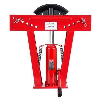 Hydraulic pipe bender, 12 ton manual pipe bending tool with 6 punches