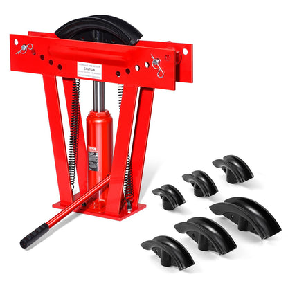 Hydraulic pipe bender, 12 ton manual pipe bending tool with 6 punches