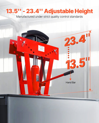 Hydraulic pipe bender, 16 ton manual pipe bending tool with 8 punches