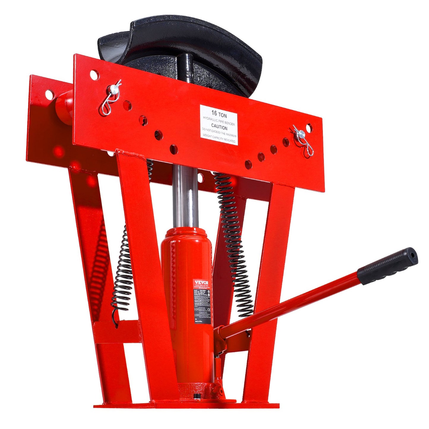 Hydraulic pipe bender, 16 ton manual pipe bending tool with 8 punches