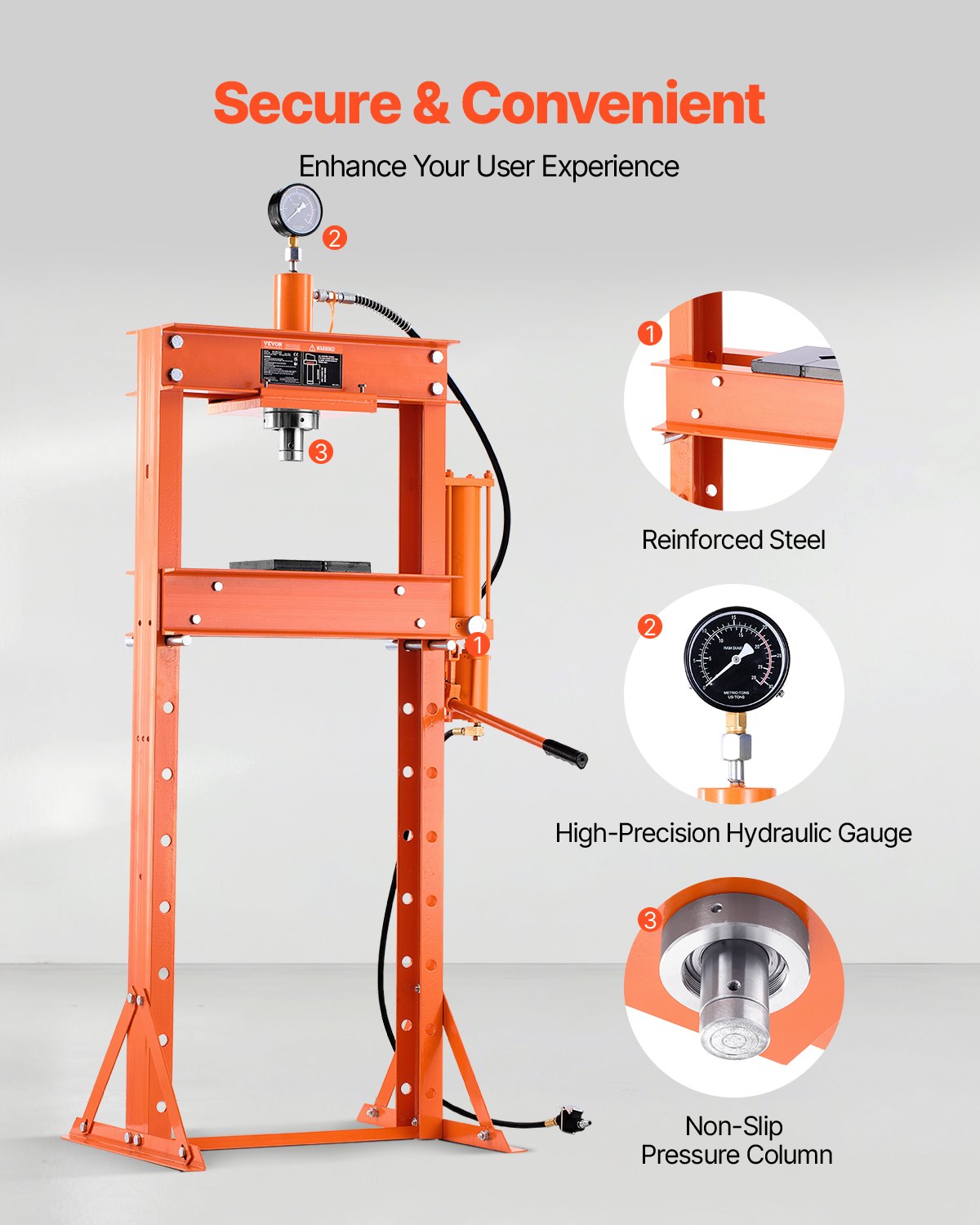 20 T Hydraulic Shop Press Hydraulic Press med pressplatta för bockning