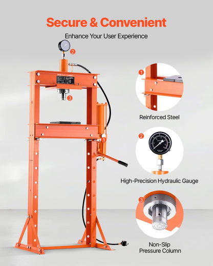 20 T Hydraulic Shop Press Hydraulic Press med pressplatta för bockning