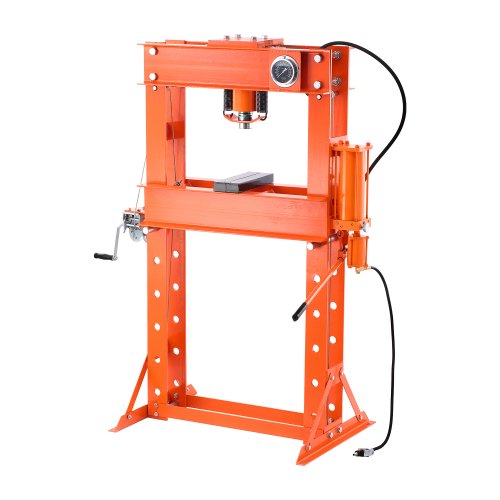 Hydraulic Shop Press, 50 T H-Frame Pneumatic Shop Press with Press Plate & Triangular Support, Stable Garage Floor Adjustable Hydraulic Press with Relief Valve, Fit for Bending & Straightening