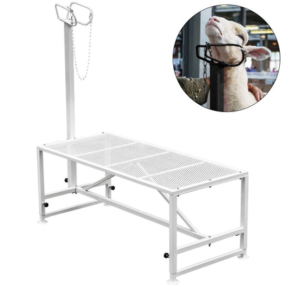 Livestock stand 51x23 inch, straight head trimming stand, goat shearing stand metal stand Sheep shearing stand for livestock trimming stand