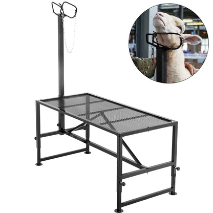Livestock stand 51x23 inch, straight head trimming stand, goat shearing stand metal stand Sheep shearing stand for livestock trimming stand