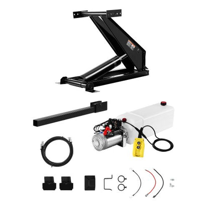 Hydraulic Dump Lift Kit, 22,000 lb/10 T Dump Trailer Hydraulic Scissor Hoist Kit Standard Kit, Hydraulic Dump Bed Kit with 12V Hydraulic Pump Unit Suitable for Scissor Lift Dump Trailers Trucks