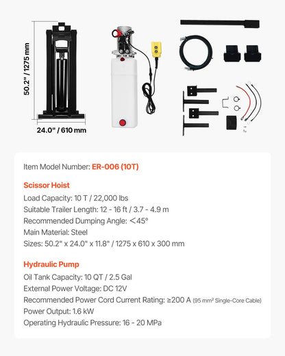 Hydraulisk saxlyftsats 10 T Hydraulisk dumplyftsats för tippvagnar