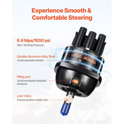 90 PS hydraulisches Außenbord-Lenkkit für hydraulisches Lenksystem für Marineboote | EU