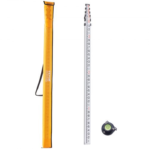 Measuring Rod 18-Feet/10ths 6 Sections Telescopic Grade Rod 1/10ft w/ Bag