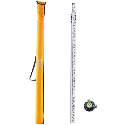 Measuring Rod 20-Feet/10ths 6 Sections Telescopic Grade Rod 1/10ft w/ Bag