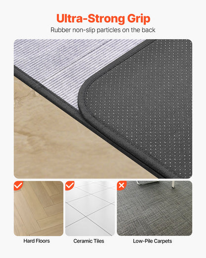 Chair Mat, 36 x 48-inch Office Chair Mat for Hard Floors, Floor Protector for Rolling Chairs, Corduroy Surface, Non-Slip & Easy to Clean, Smooth Glide Under Desk Rug for Home Office (Grey)