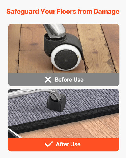 Chair Mat, 36 x 48-inch Office Chair Mat for Hard Floors, Floor Protector for Rolling Chairs, Corduroy Surface, Non-Slip & Easy to Clean, Smooth Glide Under Desk Rug for Home Office (Grey)