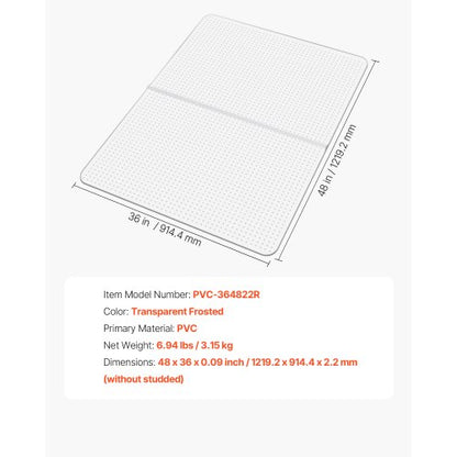 Stolsmatta 91 x 112 cm Kontorsstolsmatta för heltäckningsmattor Rektangulär |  EU