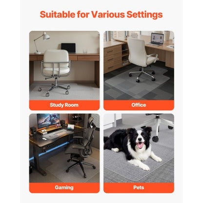 Stuhlunterlage mit Rand 91 x 112 cm für Bürostuhlunterlage für Teppiche | EU